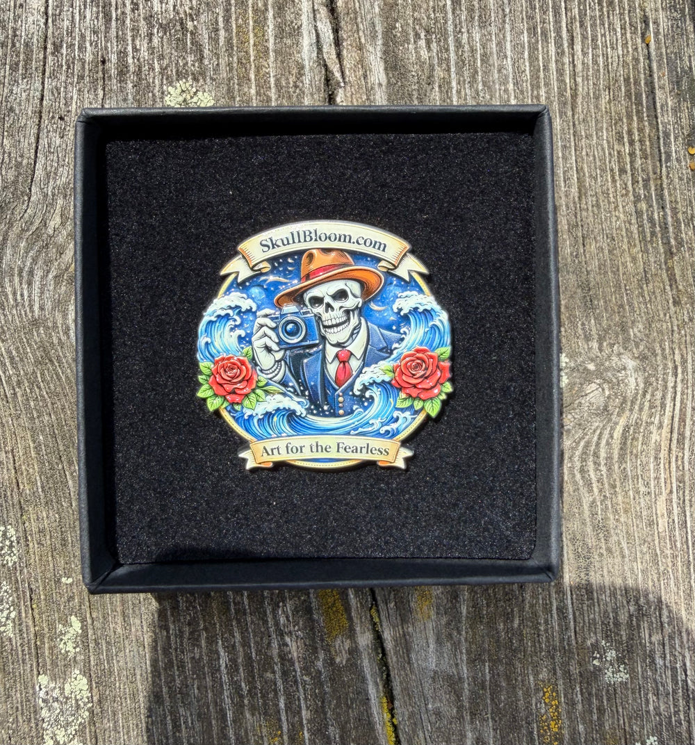 Art for the Fearless Skullbloom pin 