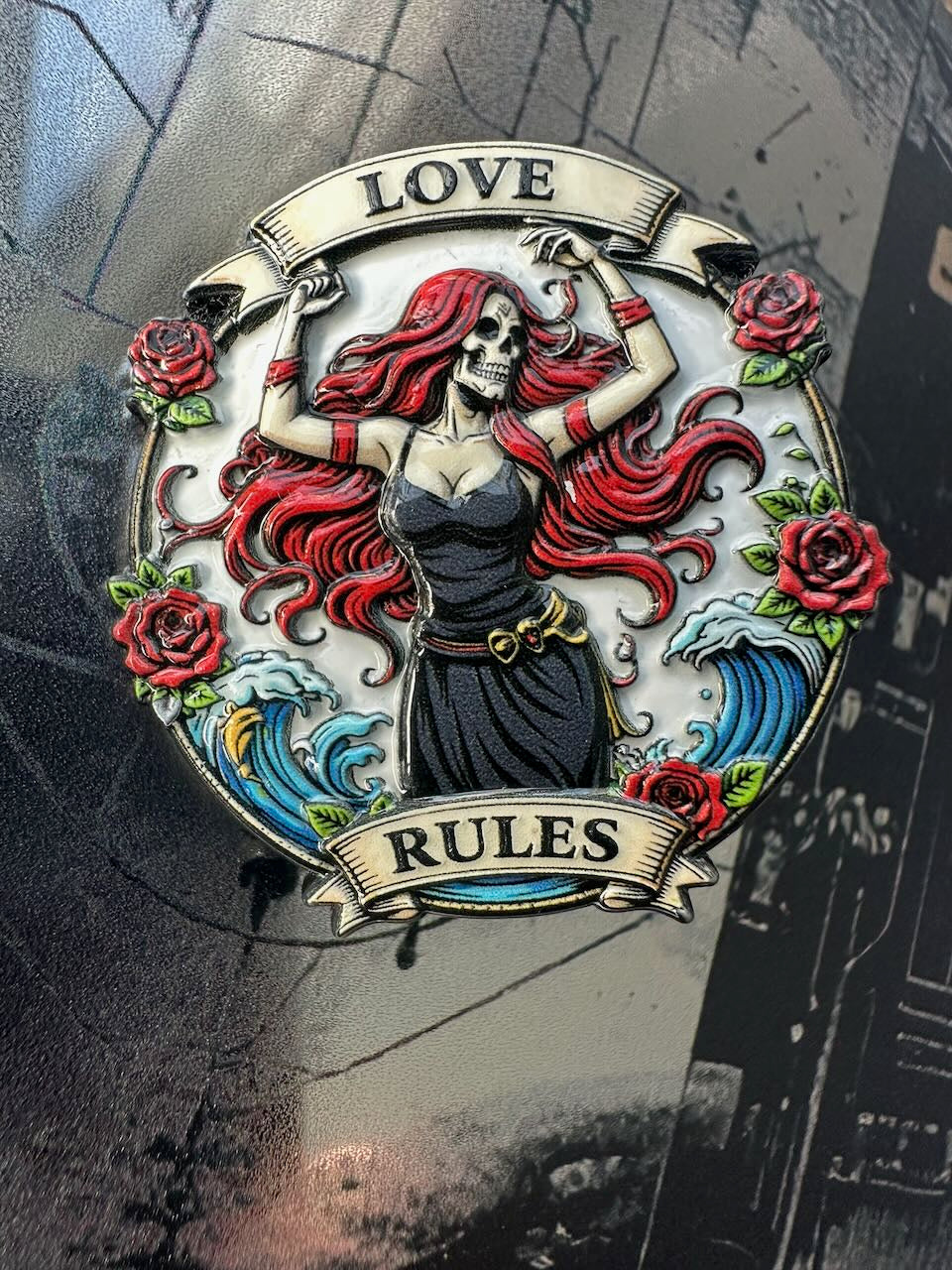 Pin Love Rules Skullbloom